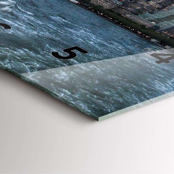 Ceas pătrat de perete din sticlă Panorama New York-ului