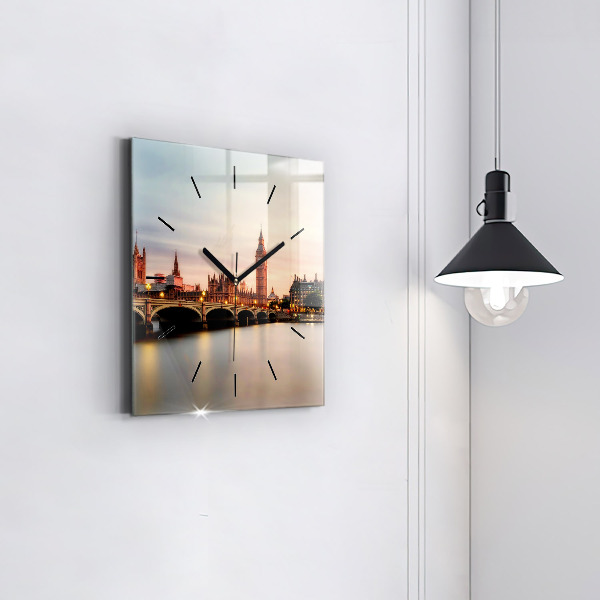 Ceas pătrat de perete din sticlă Orizontul Big Ben a Londrei