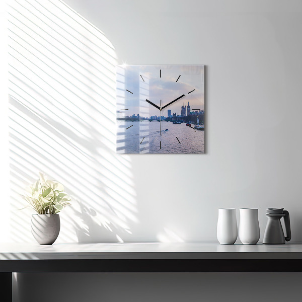 Ceas pătrat de perete din sticlă Panorama London Eye a orașului