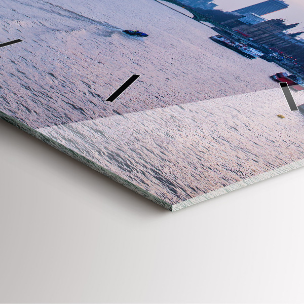 Ceas pătrat de perete din sticlă Panorama London Eye a orașului