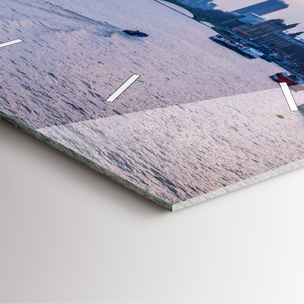 Ceas pătrat de perete din sticlă Panorama London Eye a orașului