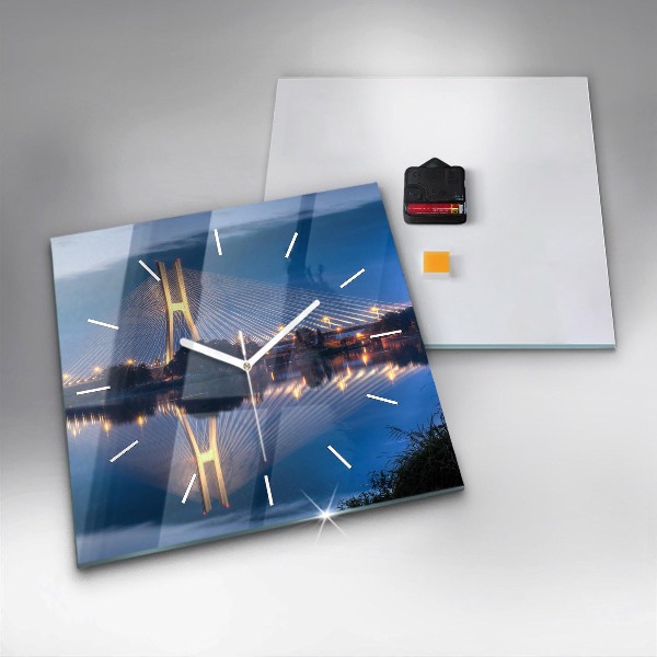 Ceas pătrat de perete din sticlă Podul Rędziński Wrocław