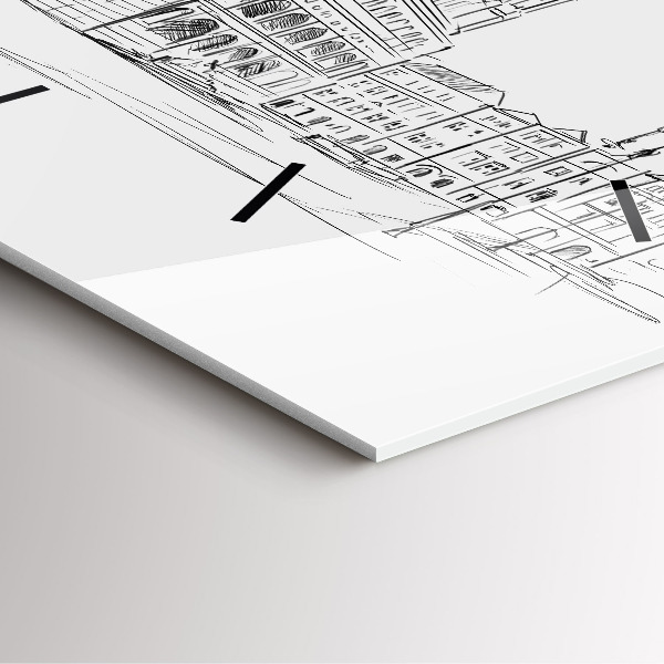 Ceas pătrat de perete din sticlă Schiță a orașului vechi Poznań