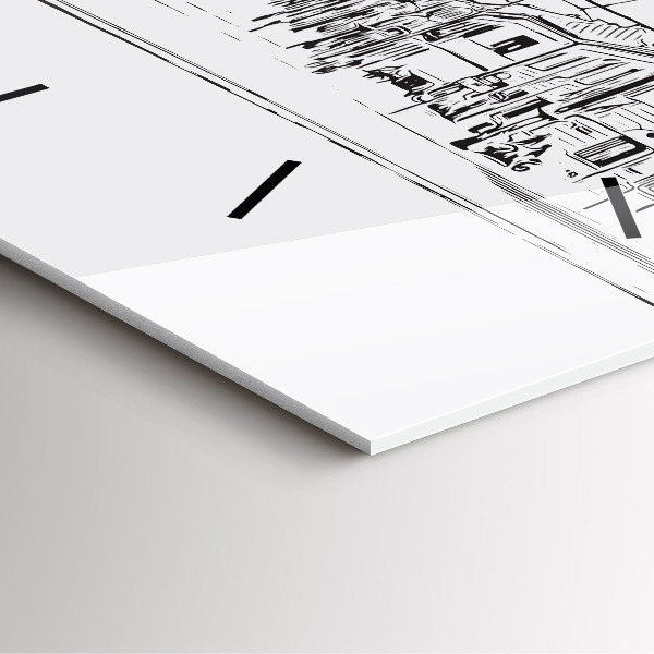 Ceas pătrat de perete din sticlă Ilustrația orașului Poznań