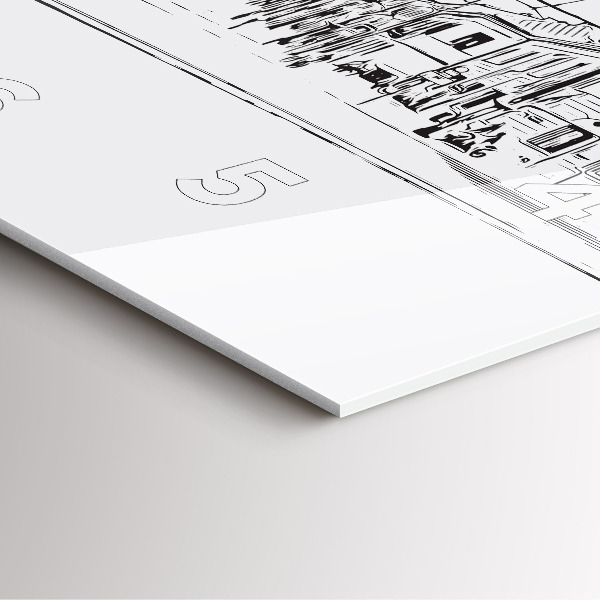 Ceas pătrat de perete din sticlă Ilustrația orașului Poznań