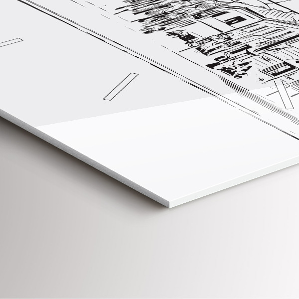 Ceas pătrat de perete din sticlă Ilustrația orașului Poznań