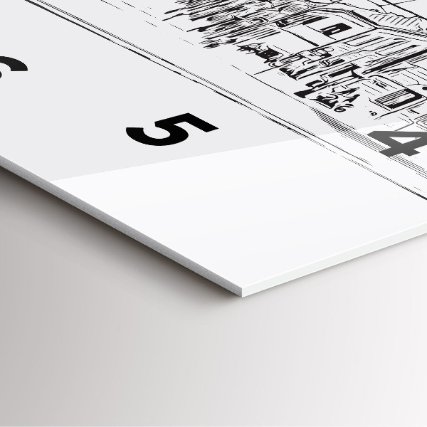 Ceas pătrat de perete din sticlă Ilustrația orașului Poznań