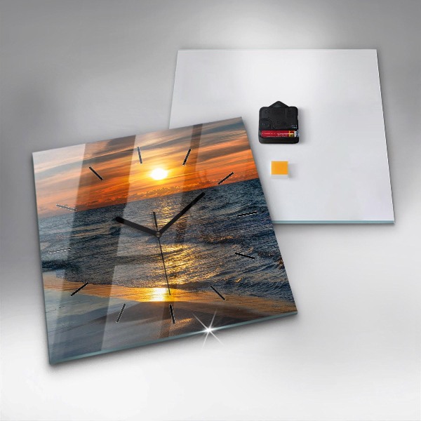 Ceas pătrat de perete din sticlă Władysławowo Marea Baltică