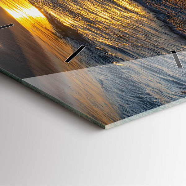 Ceas pătrat de perete din sticlă Władysławowo Marea Baltică