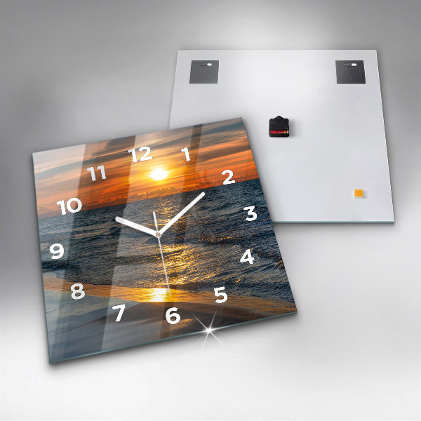 Ceas pătrat de perete din sticlă Władysławowo Marea Baltică