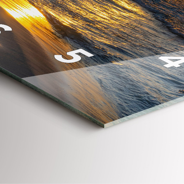 Ceas pătrat de perete din sticlă Władysławowo Marea Baltică