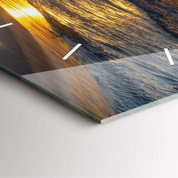 Ceas pătrat de perete din sticlă Władysławowo Marea Baltică