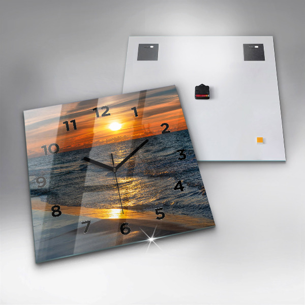 Ceas pătrat de perete din sticlă Władysławowo Marea Baltică