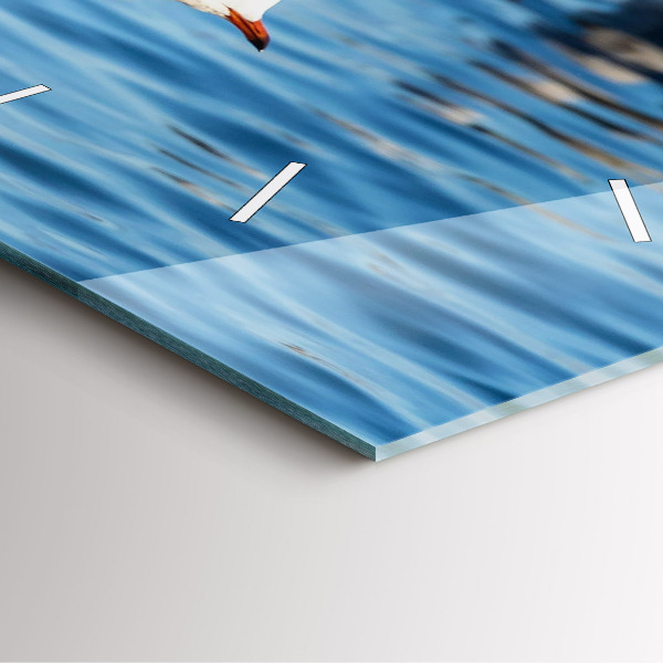 Ceas pătrat de perete din sticlă Pescăruși în Gdynia