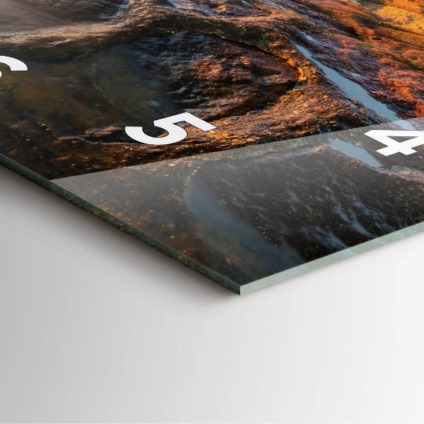 Ceas pătrat de perete din sticlă Farul și Marea Baltică