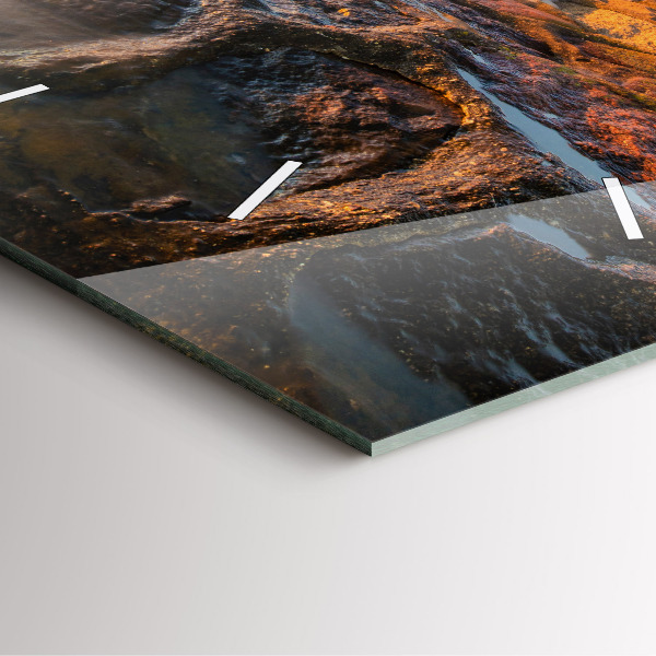 Ceas pătrat de perete din sticlă Farul și Marea Baltică