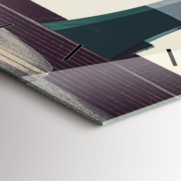 Ceas pătrat de perete din sticlă Farul și marea