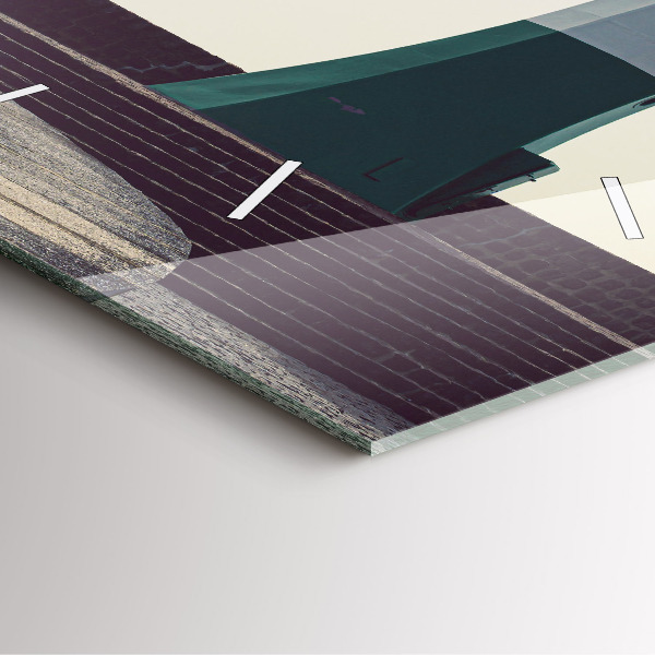 Ceas pătrat de perete din sticlă Farul și marea