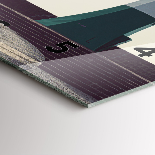 Ceas pătrat de perete din sticlă Farul și marea