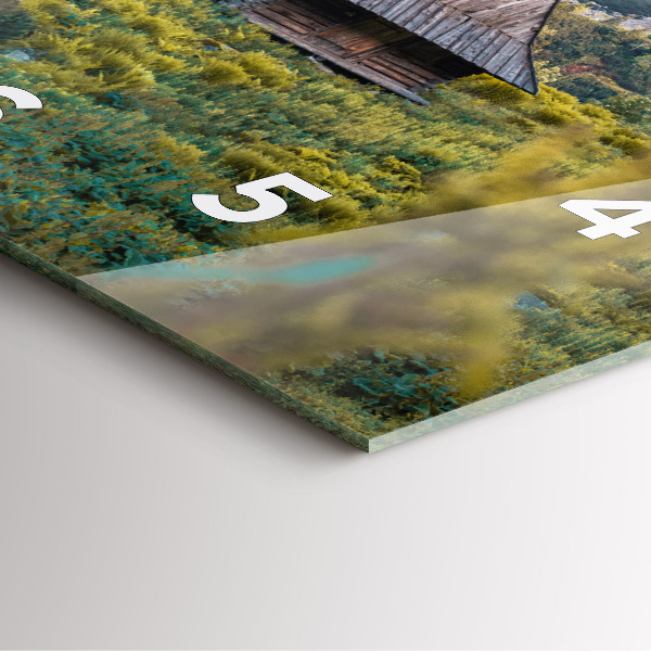 Ceas pătrat de perete din sticlă Cabană în Munții Tatra