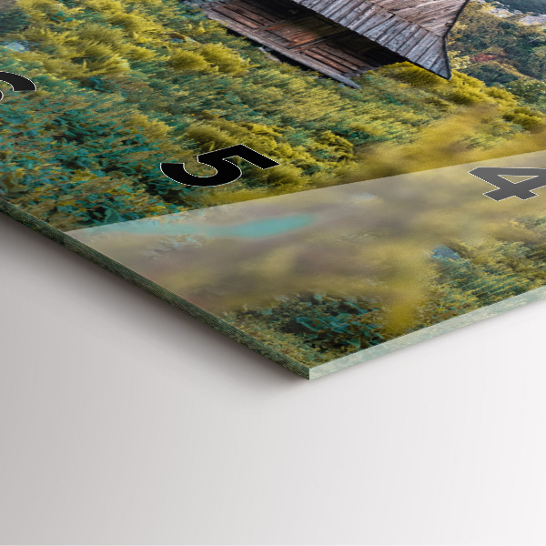 Ceas pătrat de perete din sticlă Cabană în Munții Tatra