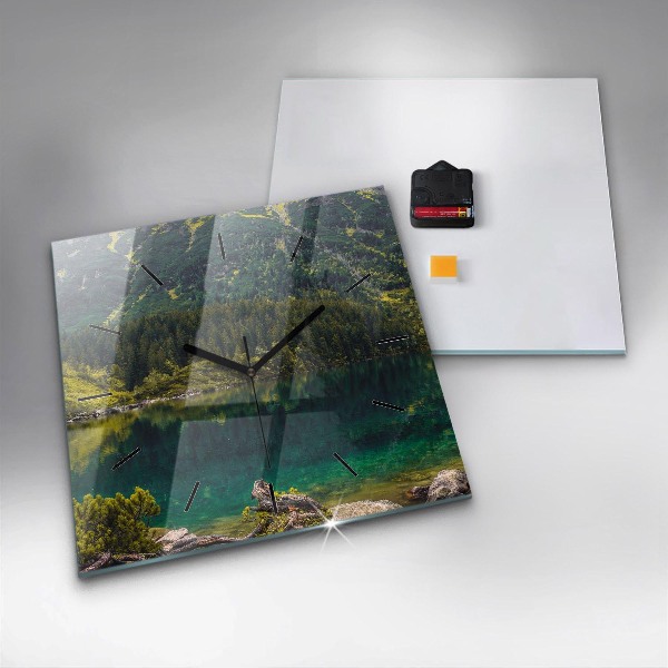 Ceas pătrat de perete din sticlă Morskie Oko în Munții Tatra