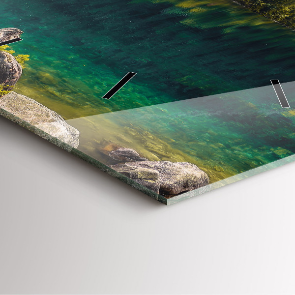 Ceas pătrat de perete din sticlă Morskie Oko în Munții Tatra