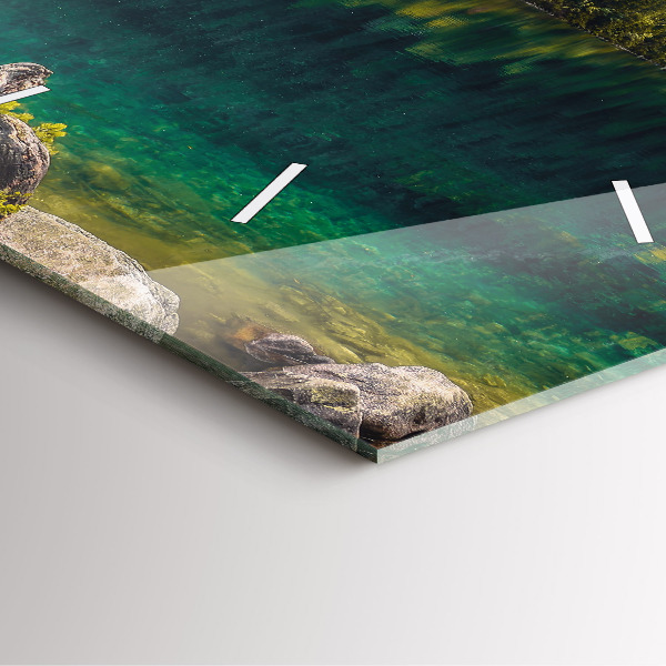 Ceas pătrat de perete din sticlă Morskie Oko în Munții Tatra