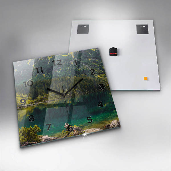 Ceas pătrat de perete din sticlă Morskie Oko în Munții Tatra