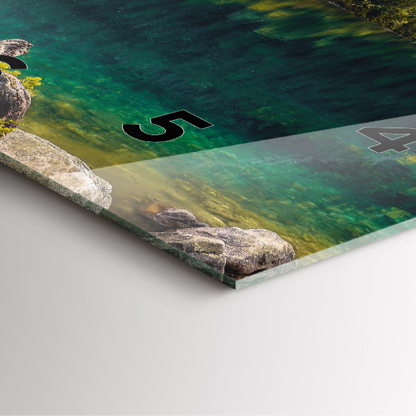 Ceas pătrat de perete din sticlă Morskie Oko în Munții Tatra