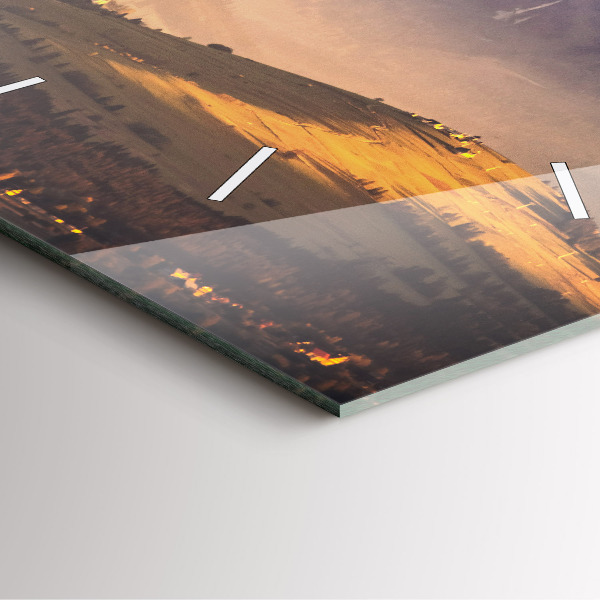 Ceas pătrat de perete din sticlă Peisajul de iarnă din Munții Tatra