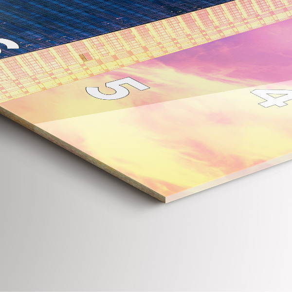 Ceas pătrat de perete din sticlă Zgârie-nori din Varșovia