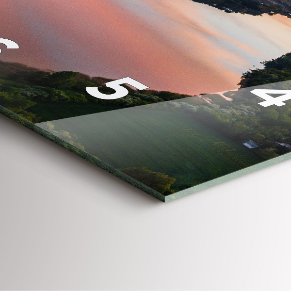 Ceas pătrat de perete din sticlă Vedere la lac