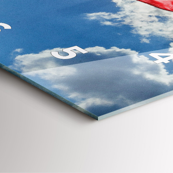 Ceas pătrat de perete din sticlă Steagul polonez pe cer