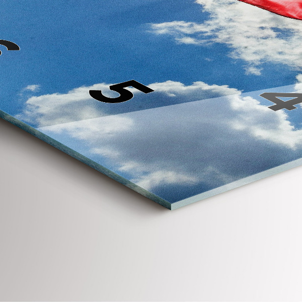 Ceas pătrat de perete din sticlă Steagul polonez pe cer