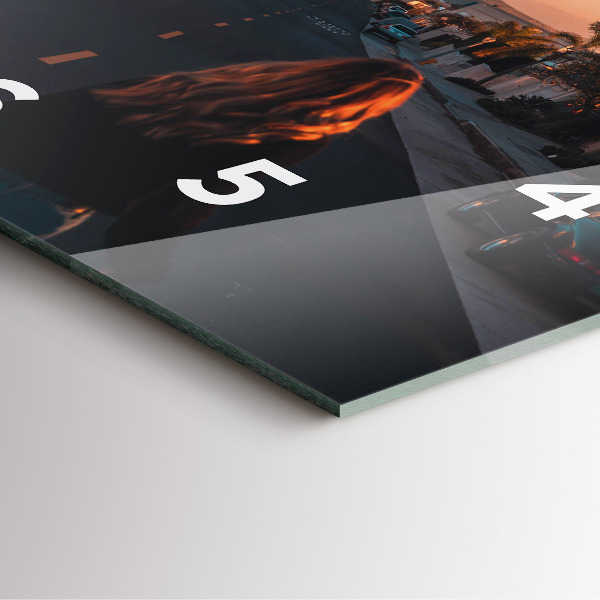 Ceas pătrat de perete din sticlă Femeie pe drum