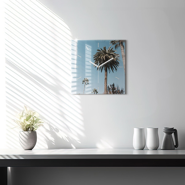 Ceas pătrat de perete din sticlă Palmieri din Los Angeles