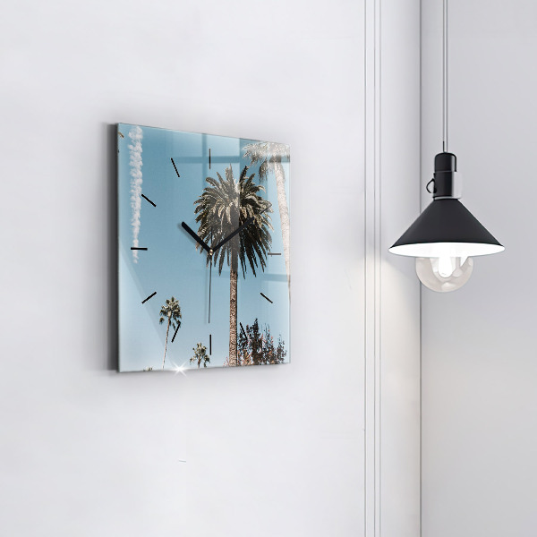 Ceas pătrat de perete din sticlă Palmieri din Los Angeles