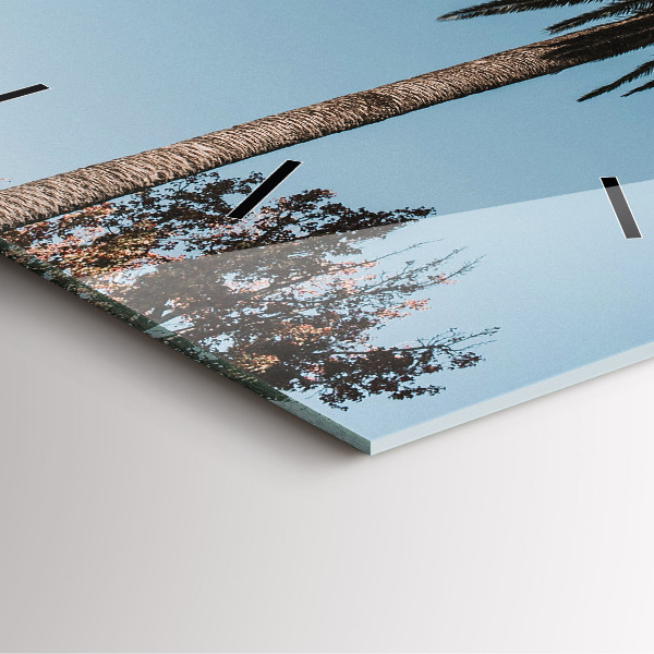 Ceas pătrat de perete din sticlă Palmieri din Los Angeles