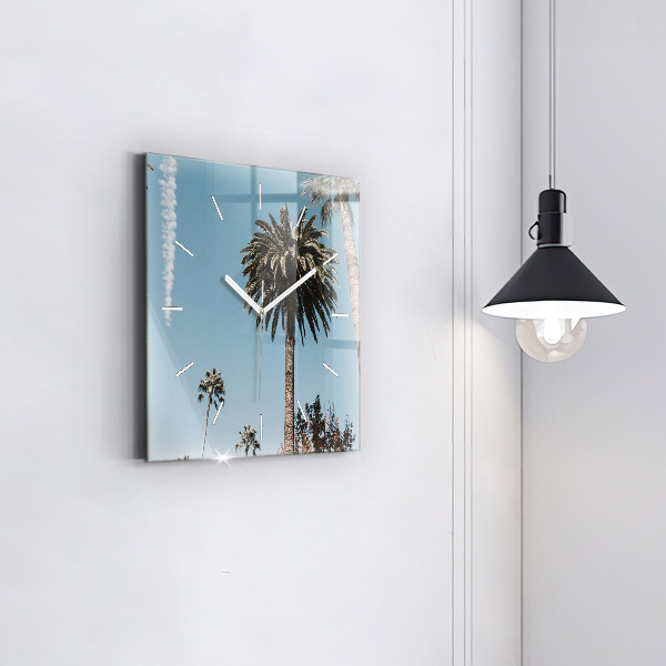 Ceas pătrat de perete din sticlă Palmieri din Los Angeles