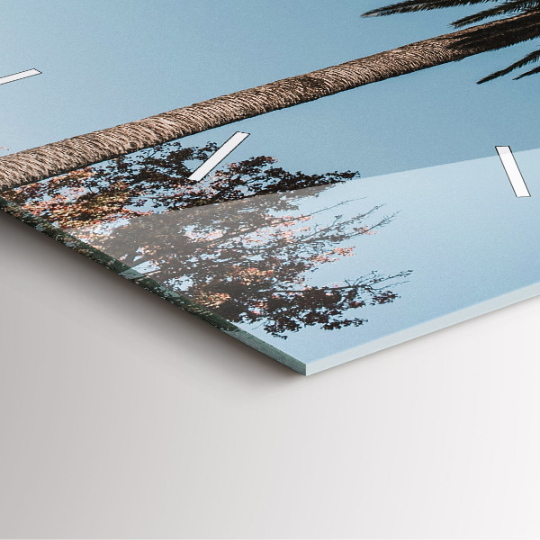 Ceas pătrat de perete din sticlă Palmieri din Los Angeles