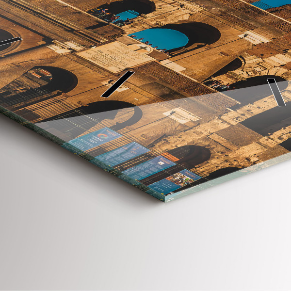 Ceas pătrat de perete din sticlă Colosseumul din Italia