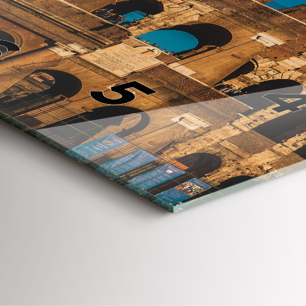 Ceas pătrat de perete din sticlă Colosseumul din Italia