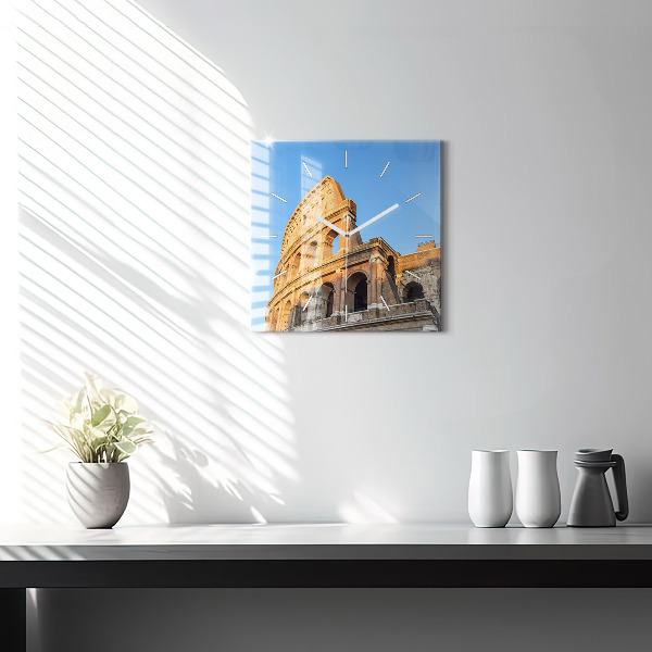 Ceas pătrat de perete din sticlă Colosseumul din Roma