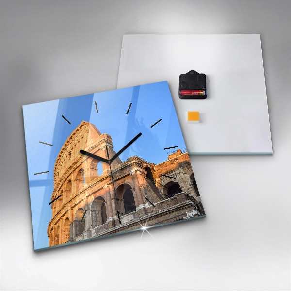 Ceas pătrat de perete din sticlă Colosseumul din Roma