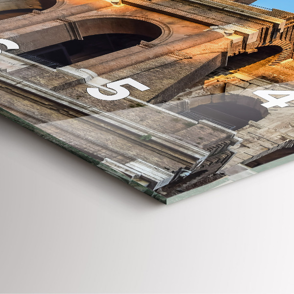 Ceas pătrat de perete din sticlă Colosseumul din Roma