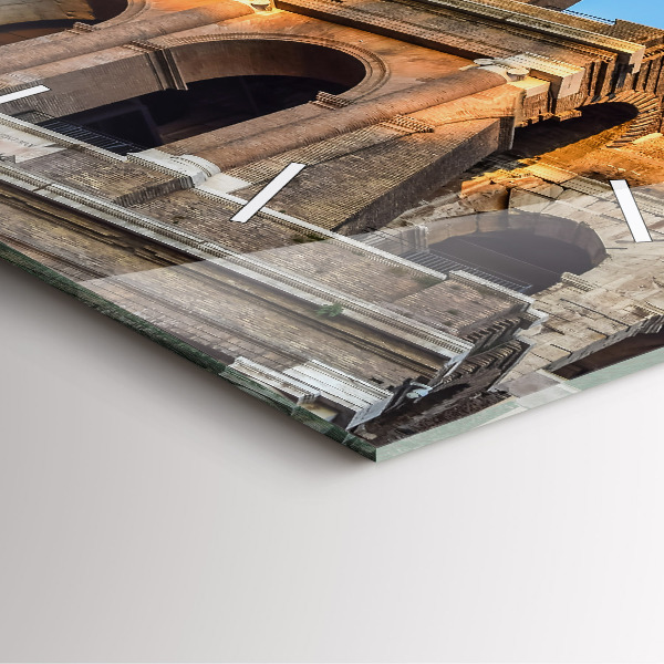 Ceas pătrat de perete din sticlă Colosseumul din Roma