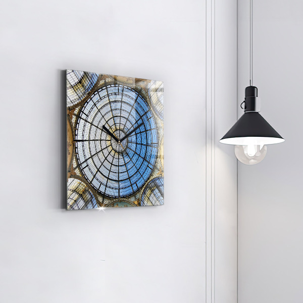 Ceas pătrat de perete din sticlă Mall din Milano