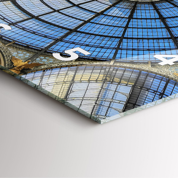 Ceas pătrat de perete din sticlă Mall din Milano