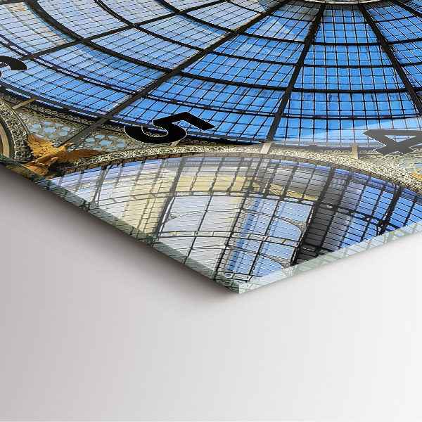 Ceas pătrat de perete din sticlă Mall din Milano